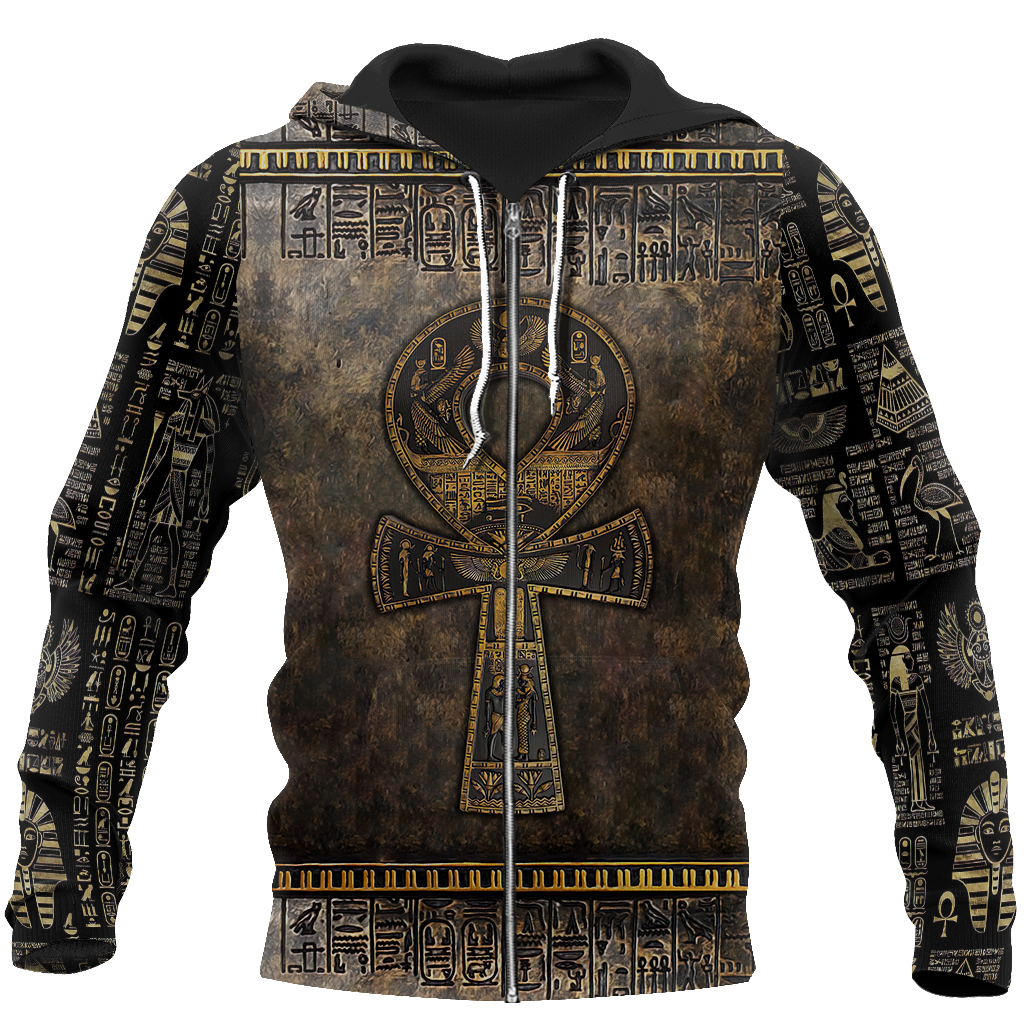 3D All Over Printed Ankh Egypt Hoodie Clothes MP120201-Apparel-MP-Zipped Hoodie-S-Vibe Cosy™