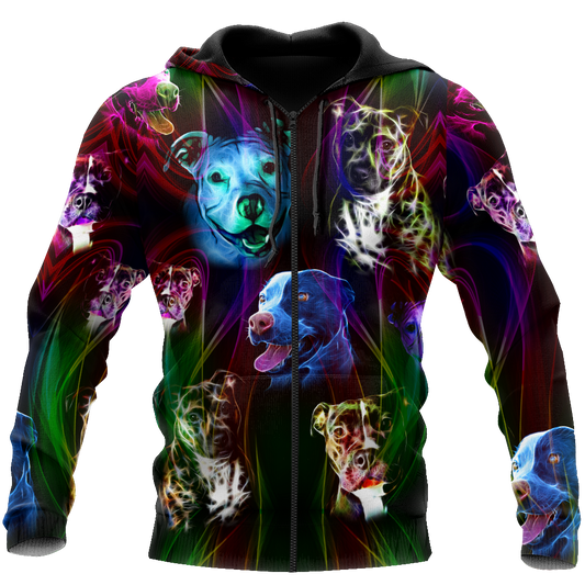Colorful pitbull 3d hoodie shirt for men and women JJW12092003