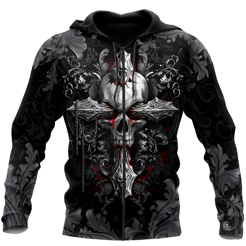 Beautiful Skull By ML-Apparel-ML-Zipped Hoodie-S-Vibe Cosy™