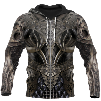 3D Printed Hoodie Chainmail Knight Armor Clothes JJ060304-Apparel-MP-zip-up hoodie-S-Vibe Cosy™