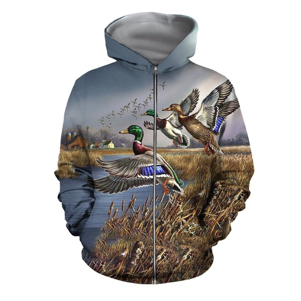 3D Printed Duck Clothes-Apparel-HP Arts-ZIPPED HOODIE-S-Vibe Cosy™