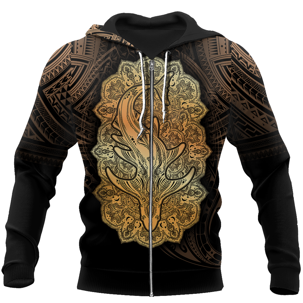 Wild Shark Polynesian 3d all over printed shirt and short for man and women JJ190202 PL-Apparel-PL8386-Zipped Hoodie-S-Vibe Cosy™