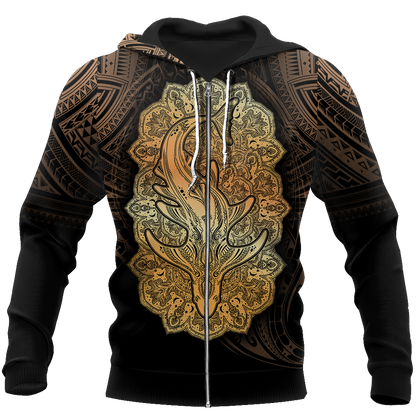 Wild Shark Polynesian 3d all over printed shirt and short for man and women JJ190202 PL-Apparel-PL8386-Zipped Hoodie-S-Vibe Cosy™