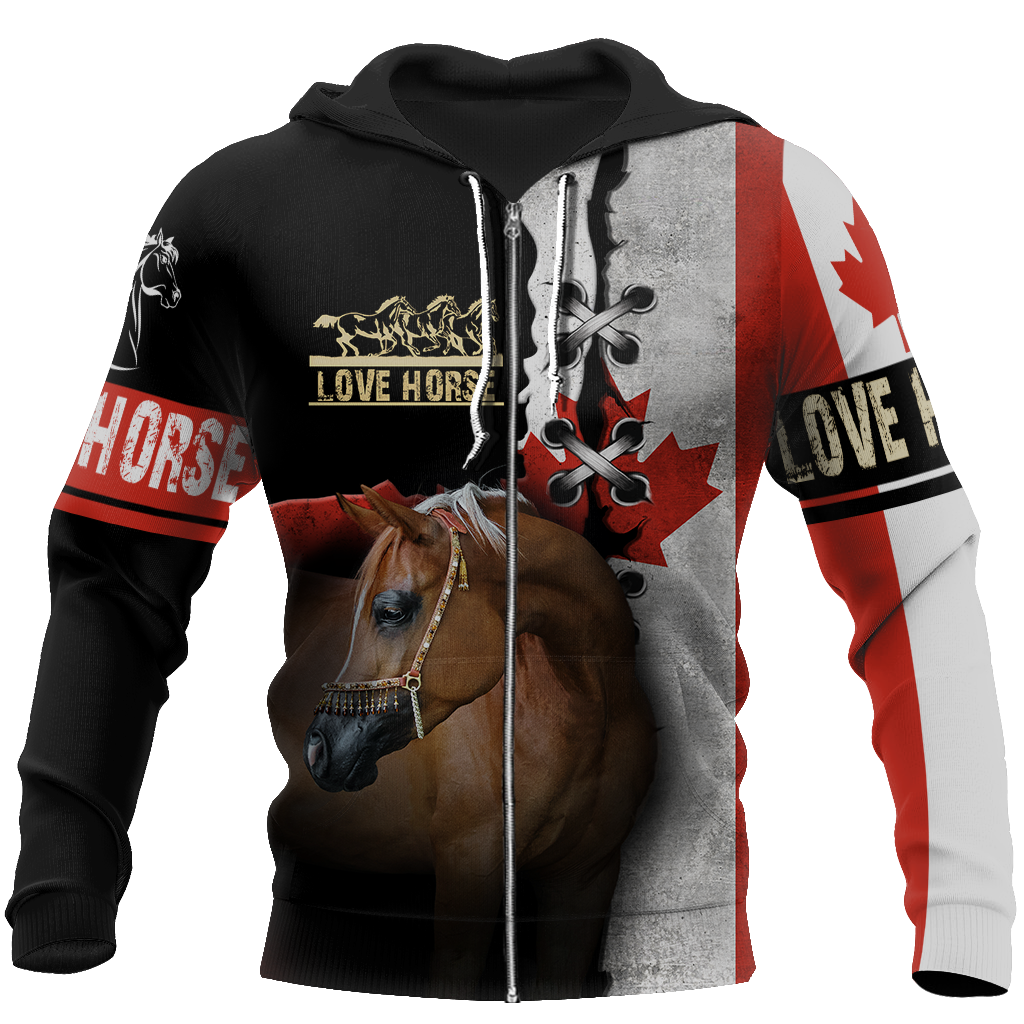 Love Horse 3D All over print for Men and Women shirt JJ040202-Apparel-NNK-Fleece Zip-up Hoodie-S-Vibe Cosy™