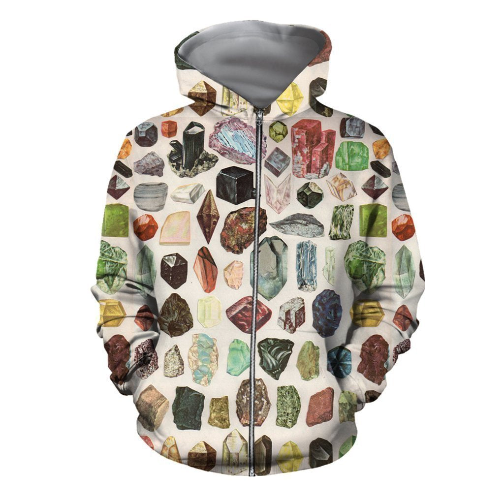 3D All Over Printed A Lot Of Gemstone Shirts and Shorts-Apparel-HP Arts-ZIPPED HOODIE-S-Vibe Cosy™