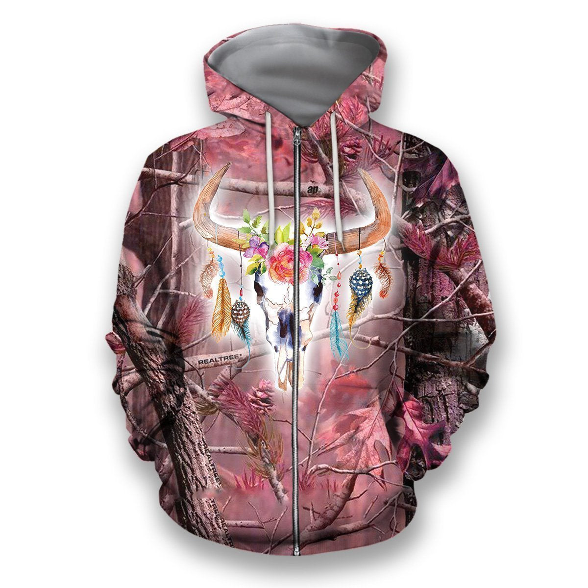 All Over Printed Camo Deer Shirts-Apparel-HbArts-Zip-Hoodie-S-Vibe Cosy™