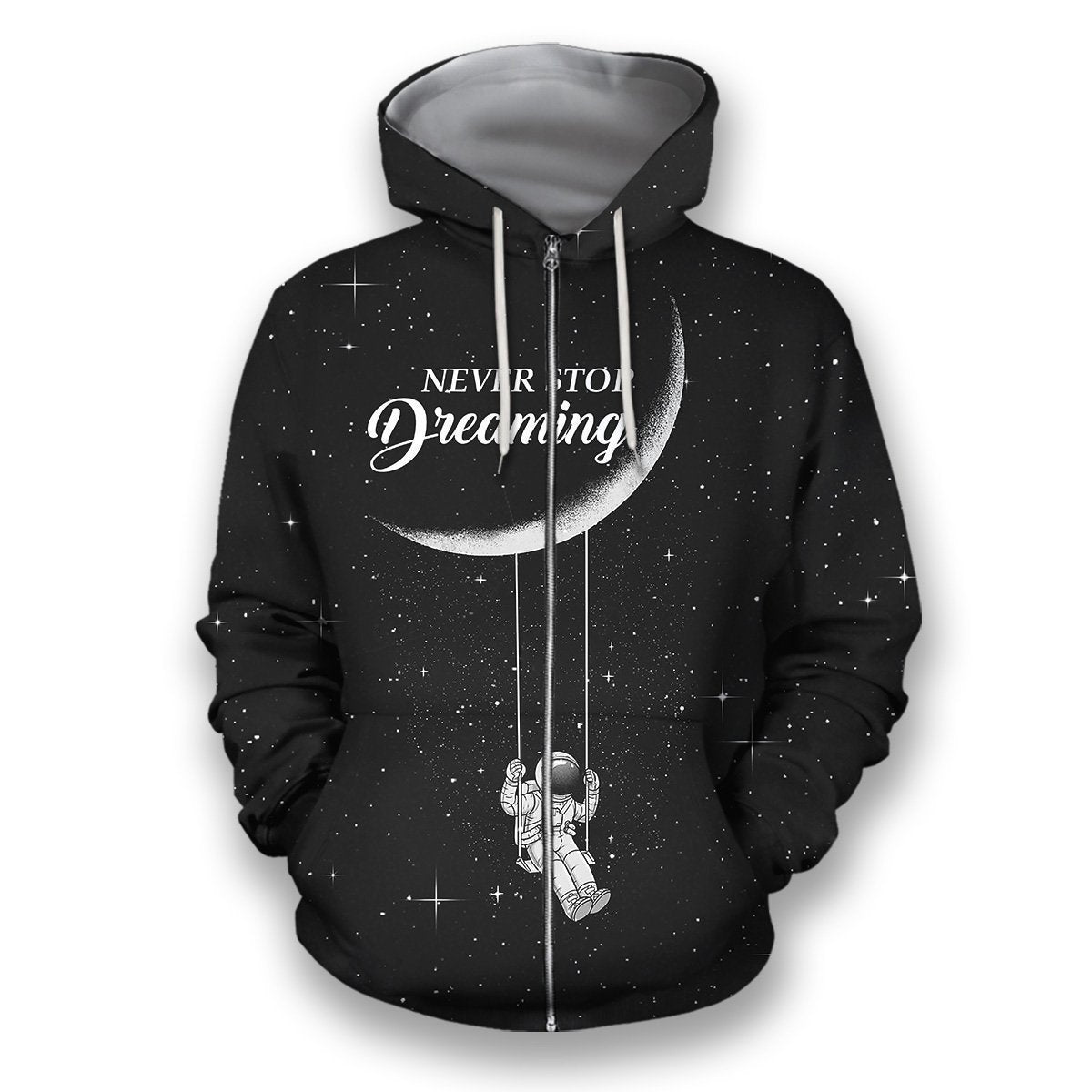 3D all over print astronut dreaming outerspace-Apparel-HbArts-Zip-Hoodie-S-Vibe Cosy™