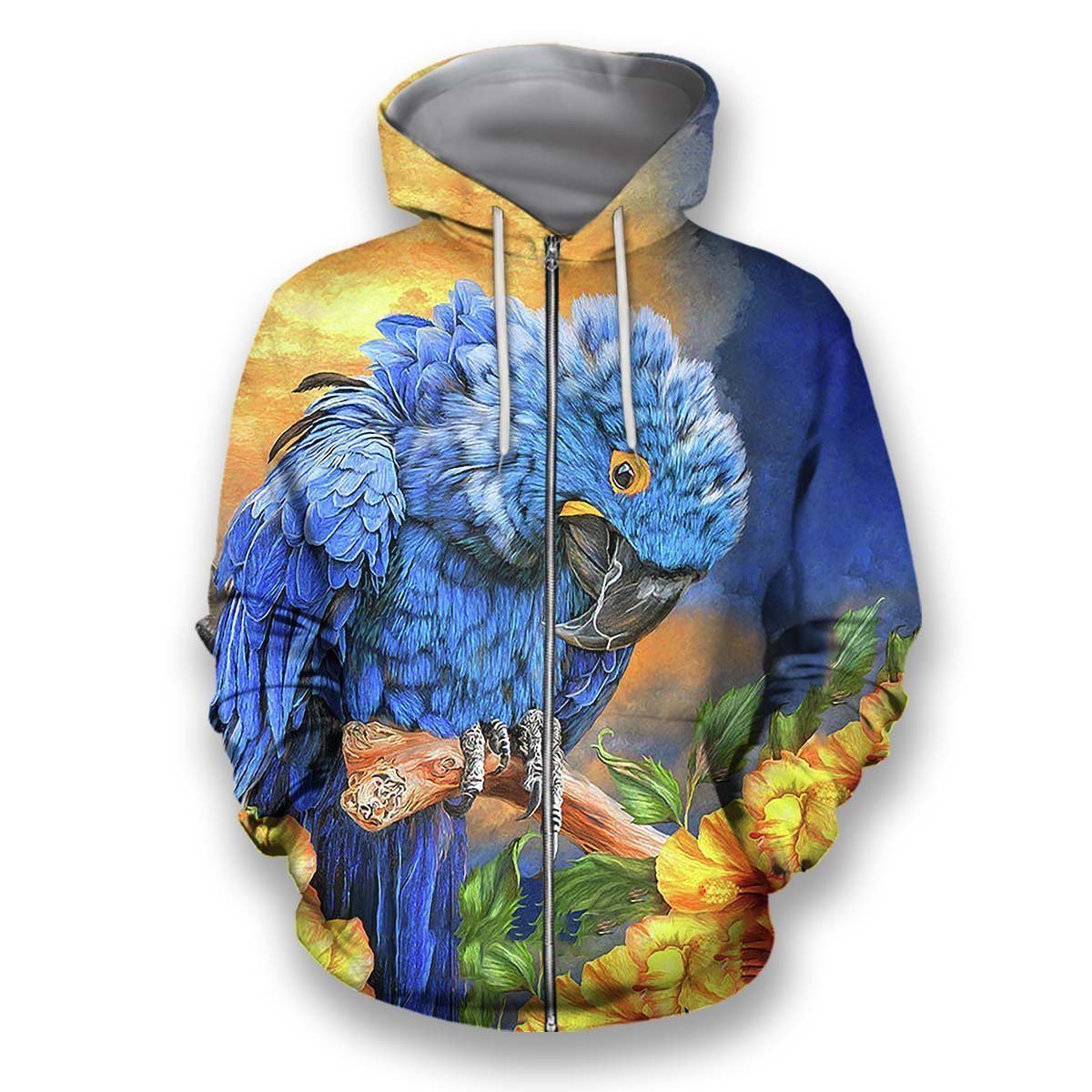 All Over Printed Parrots Shirts H401-Apparel-HbArts-Zip-Hoodie-S-Vibe Cosy™