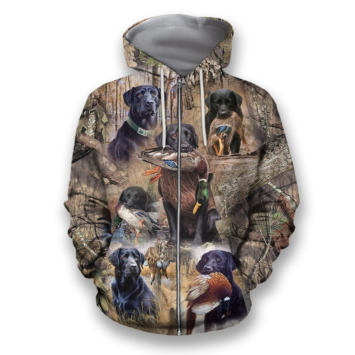 3D All Over Printed Labrador Retriever Hunting Dog Camo Shirts-Apparel-HbArts-Zip-Hoodie-S-Vibe Cosy™