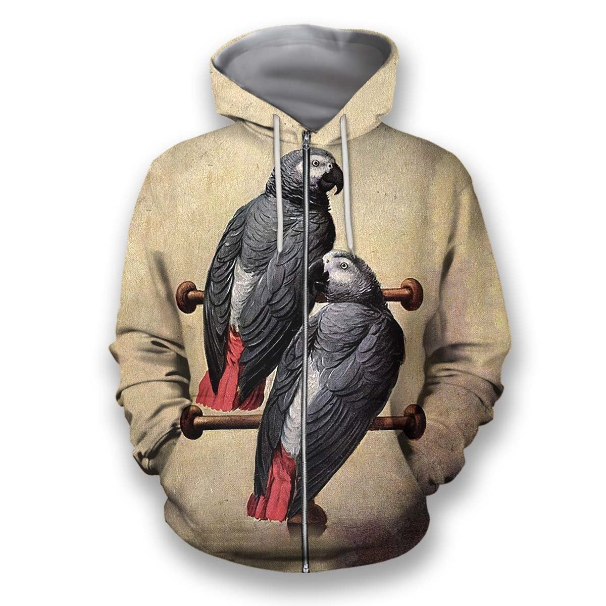 All Over Printed Parrots Shirts H395-Apparel-HbArts-Zip-Hoodie-S-Vibe Cosy™