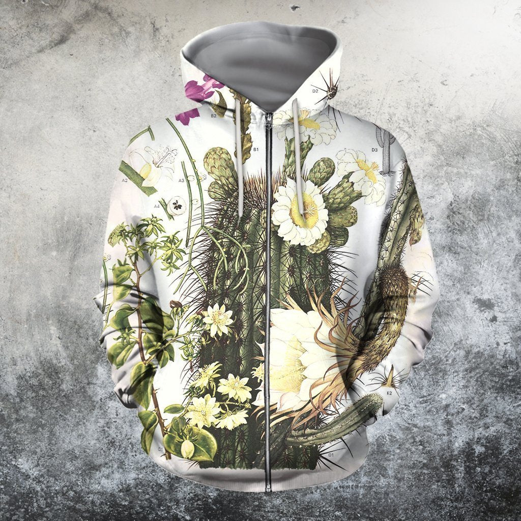 3D All Over Printed Flower Cactus scene Shirts-Apparel-NTH-Zip-S-Vibe Cosy™