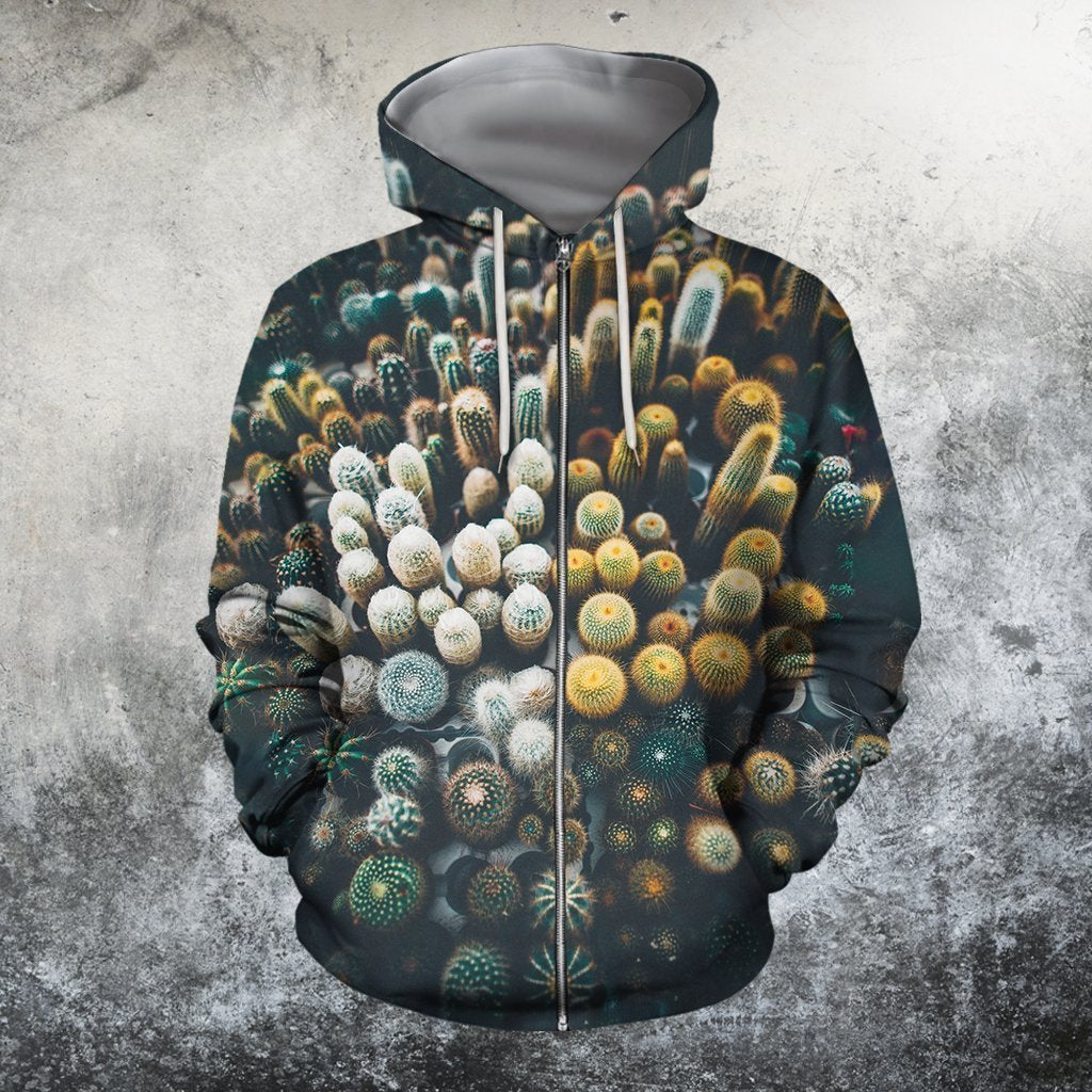 3D All Over Printed Many Cactus Shirts-Apparel-NTH-Zip-S-Vibe Cosy™