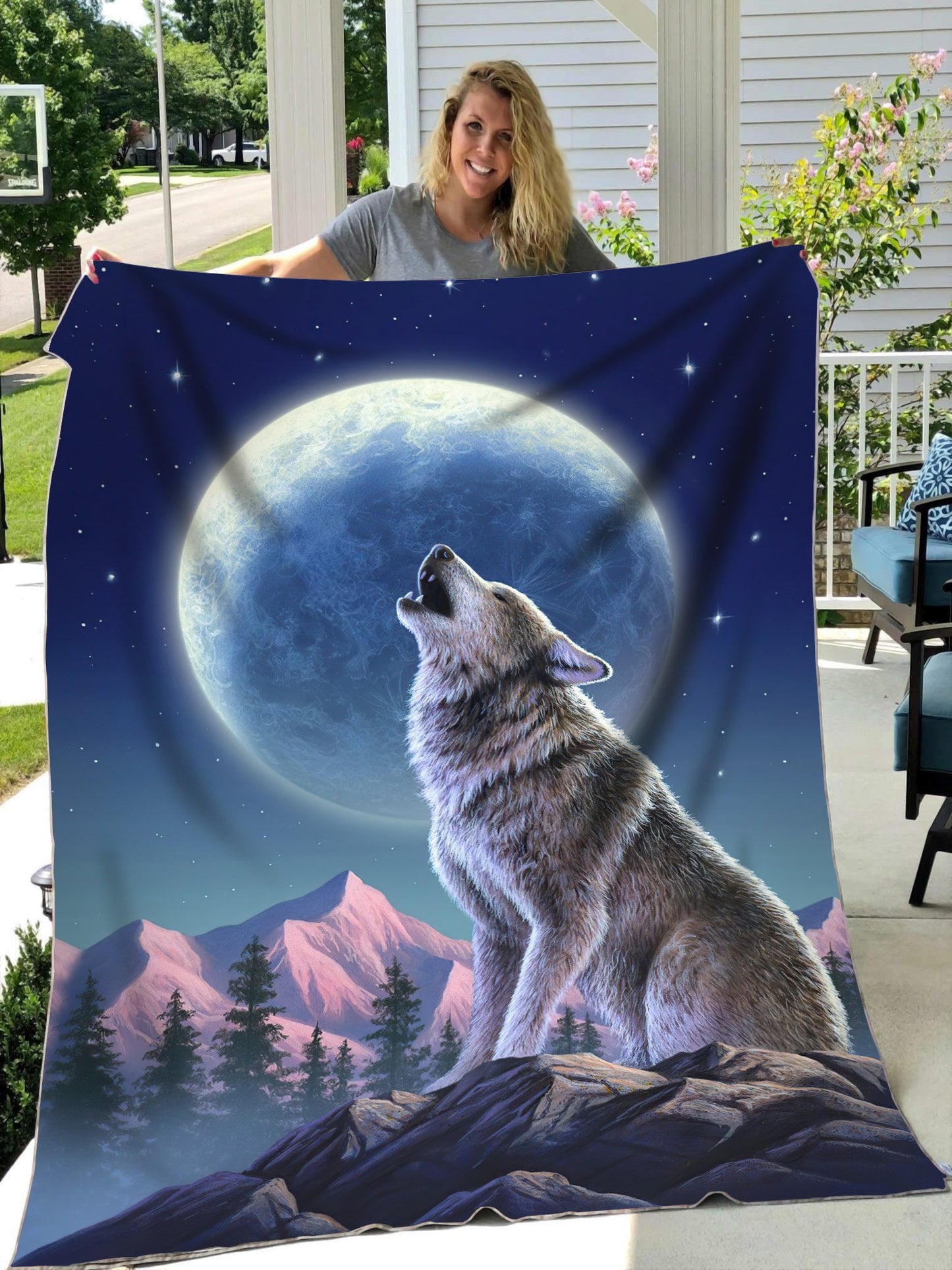 Wolf 3D All Over Printed Blanket