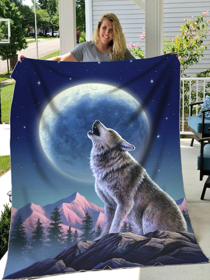 Wolf 3D All Over Printed Blanket