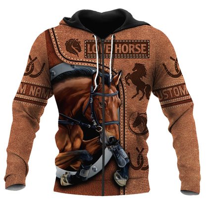 Customize Name Horse 3D All Over Printed Unisex Shirt