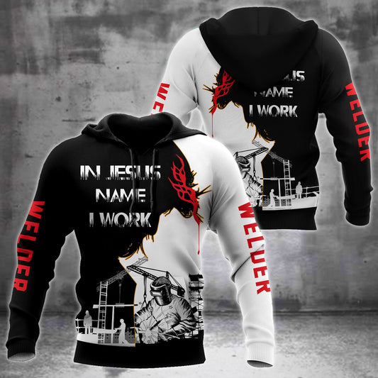 Welder In Jesus Name I Work Unisex All Over Printed Shirts MEI