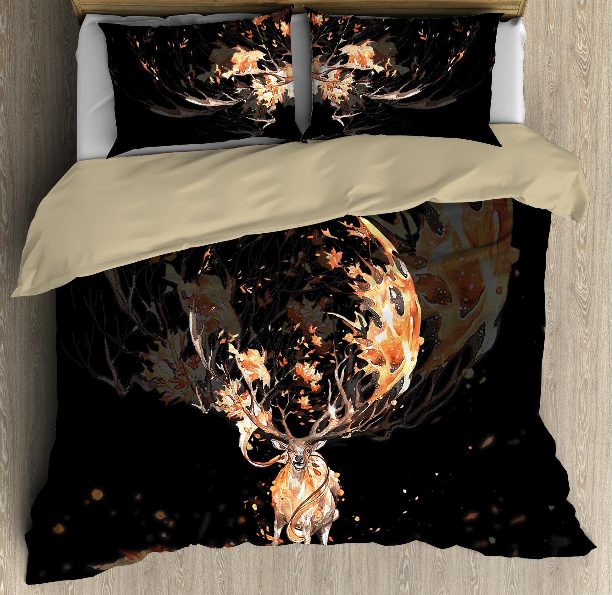 Canada Beautiful Color Maple Leaf With Moose Bedding Set-ML-ML-US Twin-Vibe Cosy™