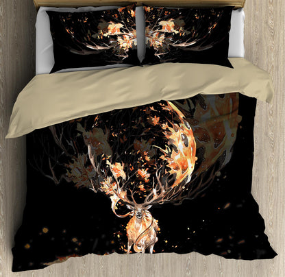 Canada Beautiful Color Maple Leaf With Moose Bedding Set-ML-ML-US Twin-Vibe Cosy™