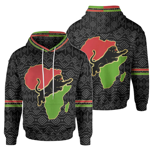 African Hoodie - Africa Panther Map Hoodie-ALL OVER PRINT HOODIES (A)-HPArt-Men-S-Black-Vibe Cosy™
