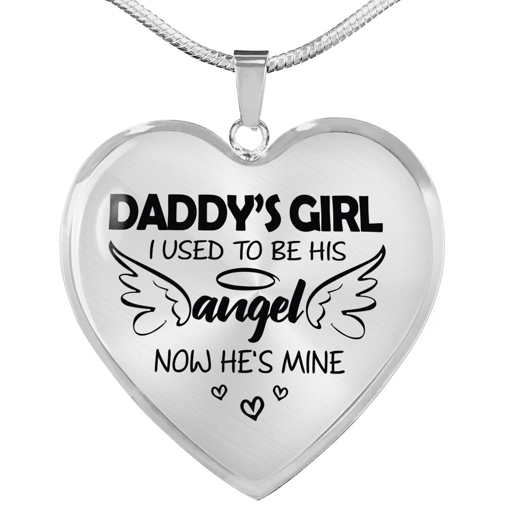 Daddy's Girl I used to be his angel now he's mine pendant - Amaze Style™-Jewelry