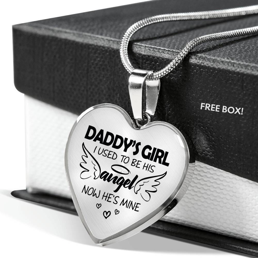 Daddy's Girl I used to be his angel now he's mine pendant - Amaze Style™-Jewelry