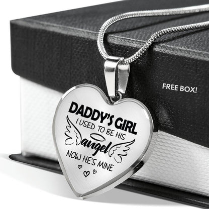 Daddy's Girl I used to be his angel now he's mine pendant - Amaze Style™-Jewelry