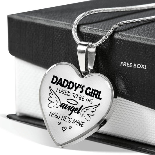 Daddy's Girl I used to be his angel now he's mine pendant - Amaze Style™-Jewelry