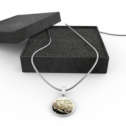 Australia Koala Coin Necklace NN8-NECKLACES-HP Arts-Luxury Necklace (Silver)-Vibe Cosy™