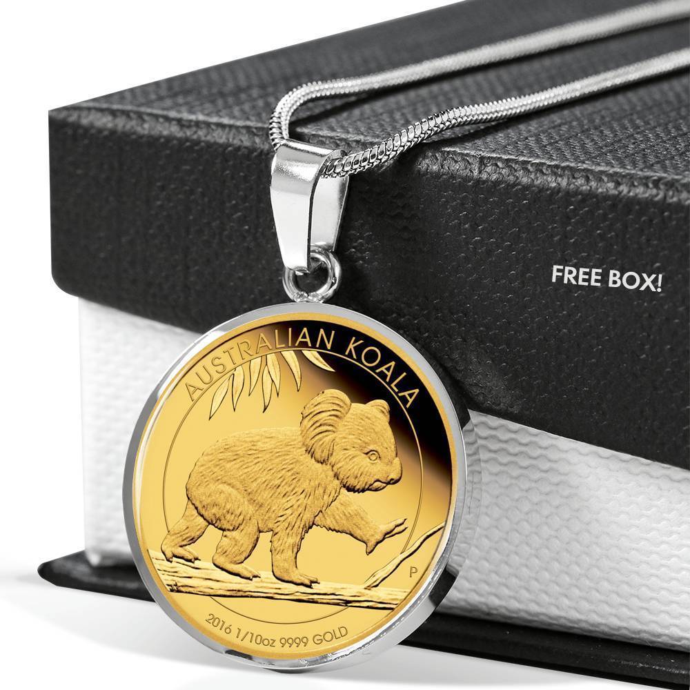 Australia Koala Coin Style Golden Necklace-Jewelry-HP Arts-Luxury Necklace (Silver)-Vibe Cosy™
