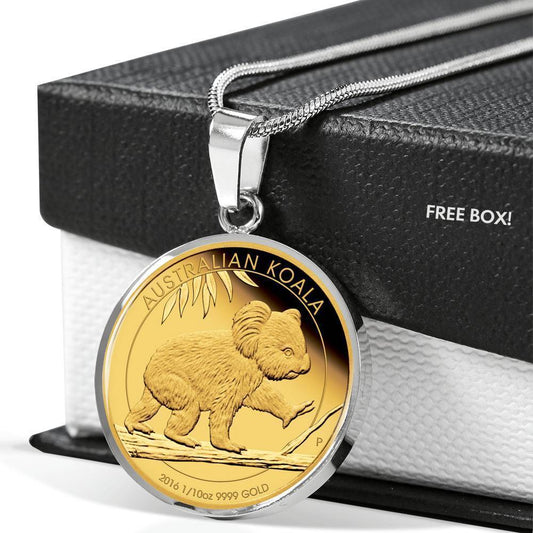 Australia Koala Coin Style Golden Necklace-Jewelry-HP Arts-Luxury Necklace (Silver)-Vibe Cosy™