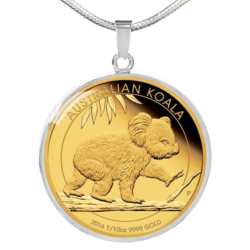 Australia Koala Coin Style Golden Necklace-Jewelry-HP Arts-Luxury Necklace (Silver)-Vibe Cosy™