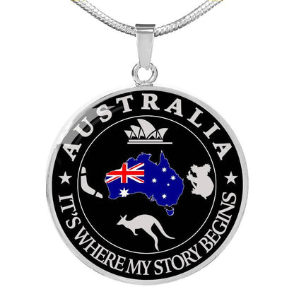 Australia It's Where My Story Begins Necklace K4-JEWELRIES-HP Arts-Luxury Necklace (Silver)-Vibe Cosy™