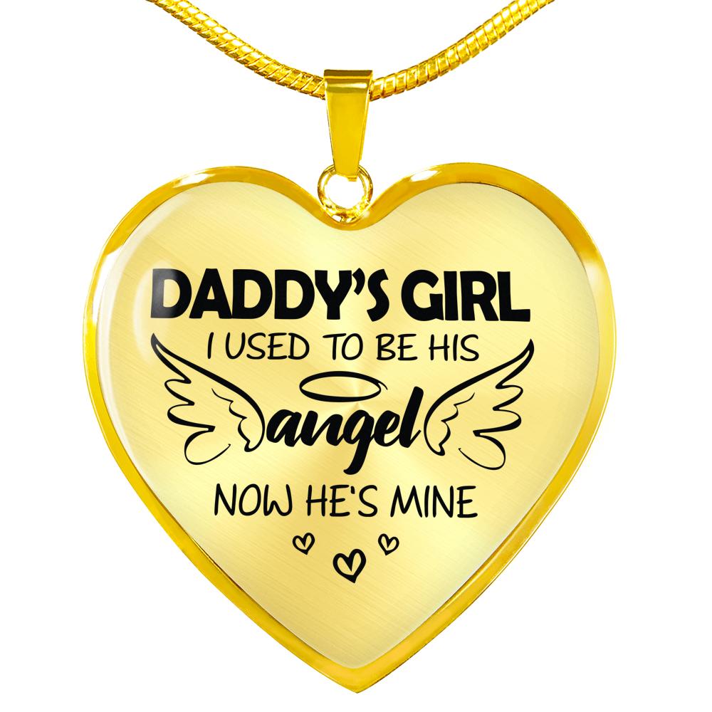 Daddy's Girl I used to be his angel now he's mine pendant - Amaze Style™-Jewelry