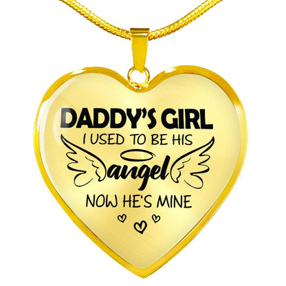 Daddy's Girl I used to be his angel now he's mine pendant - Amaze Style™-Jewelry