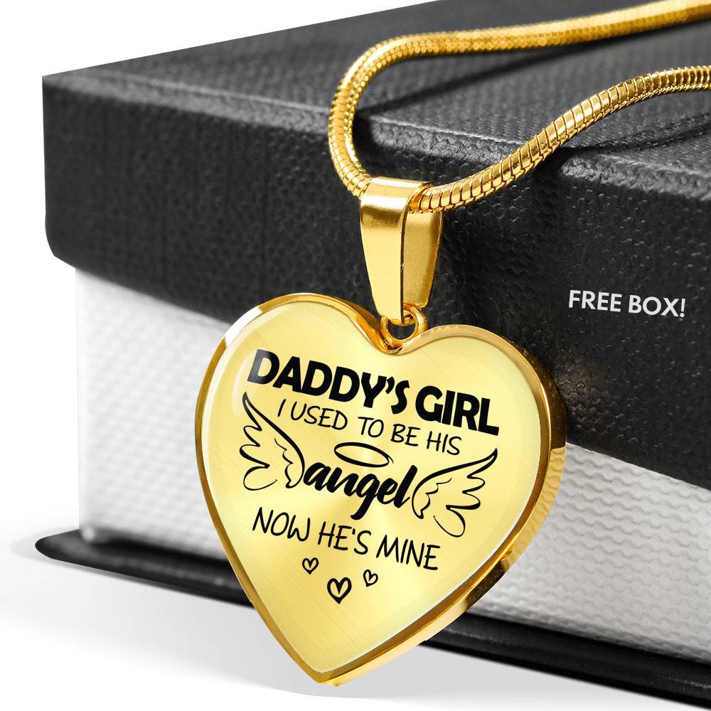 Daddy's Girl I used to be his angel now he's mine pendant - Amaze Style™-Jewelry
