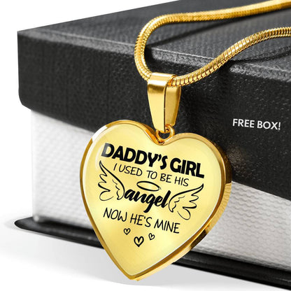 Daddy's Girl I used to be his angel now he's mine pendant - Amaze Style™-Jewelry