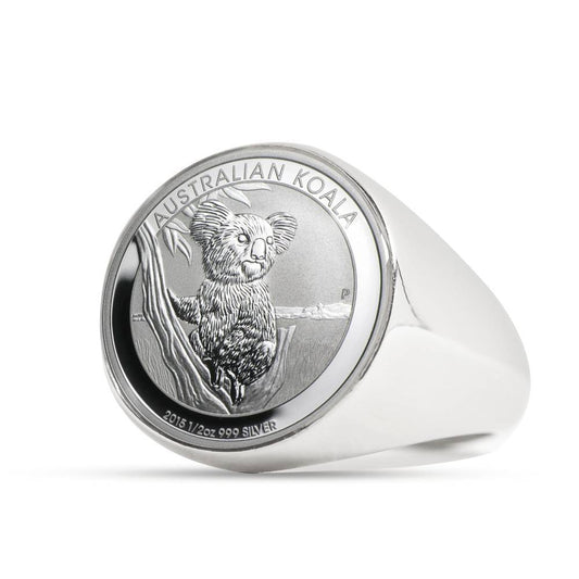 Koala Coin Ring Australia 08 K5-RINGS-HP Arts-Stainless Steel Signet Ring-Vibe Cosy™