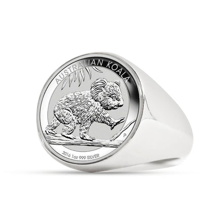 Koala Coin Ring Australia K5-RINGS-HP Arts-Stainless Steel Signet Ring-Vibe Cosy™