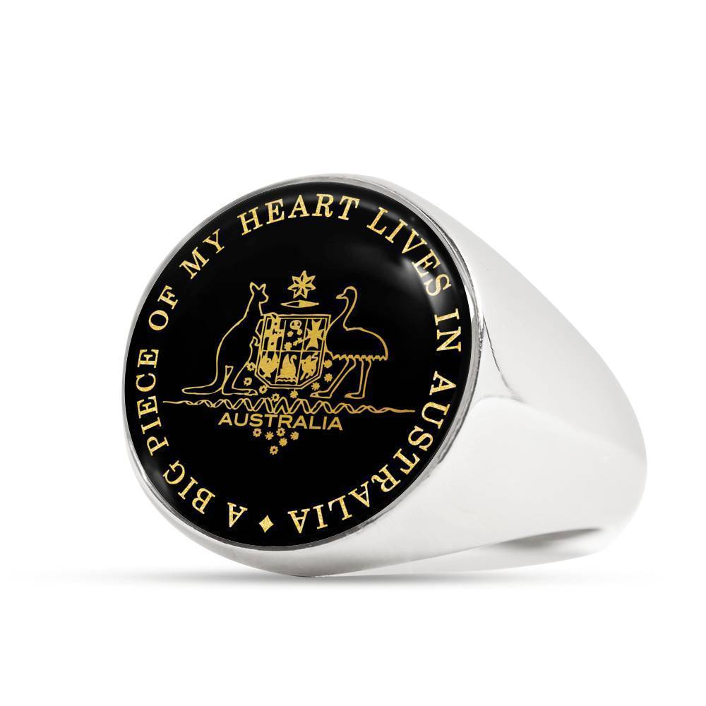 Australia Coat Of Arms Ring J8-RINGS-HP Arts-Stainless Steel Signet Ring-Vibe Cosy™
