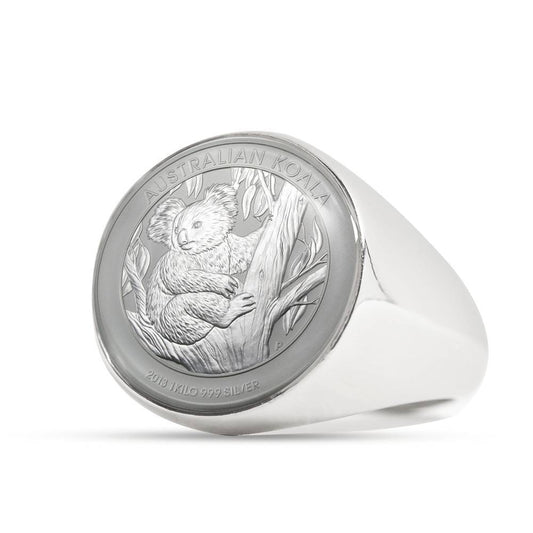 Koala Coin Ring Australia 10 K5-RINGS-HP Arts-Stainless Steel Signet Ring-Vibe Cosy™