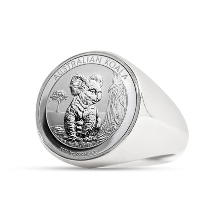 Koala Coin Ring Australia 06 K5-RINGS-HP Arts-Stainless Steel Signet Ring-Vibe Cosy™