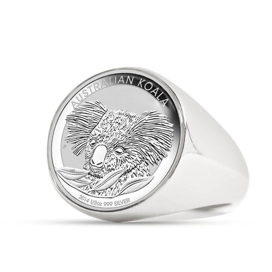 Koala Coin Ring Australia 04 K5-RINGS-HP Arts-Stainless Steel Signet Ring-Vibe Cosy™