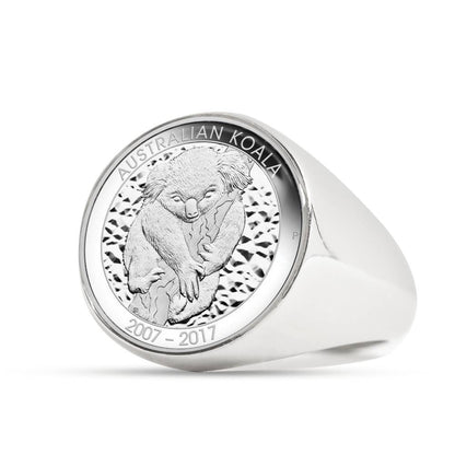 Koala Coin Ring Australia 03 K5-RINGS-HP Arts-Stainless Steel Signet Ring-Vibe Cosy™