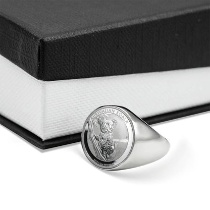 Koala Coin Ring Australia 08 K5-RINGS-HP Arts-Stainless Steel Signet Ring-Vibe Cosy™
