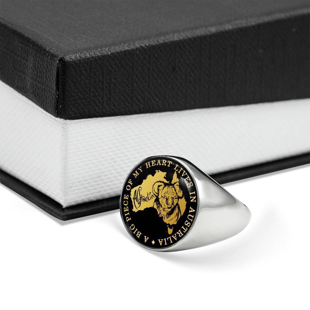 Koala Australia Ring J8-RINGS-HP Arts-Stainless Steel Signet Ring-Vibe Cosy™