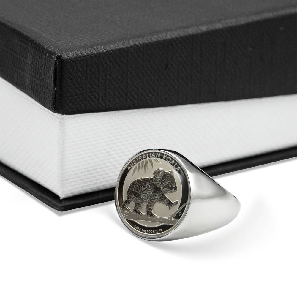Koala Coin Ring Australia 02 K5-RINGS-HP Arts-Stainless Steel Signet Ring-Vibe Cosy™