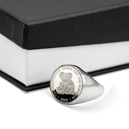 Koala Coin Ring Australia 07 K5-RINGS-HP Arts-Stainless Steel Signet Ring-Vibe Cosy™