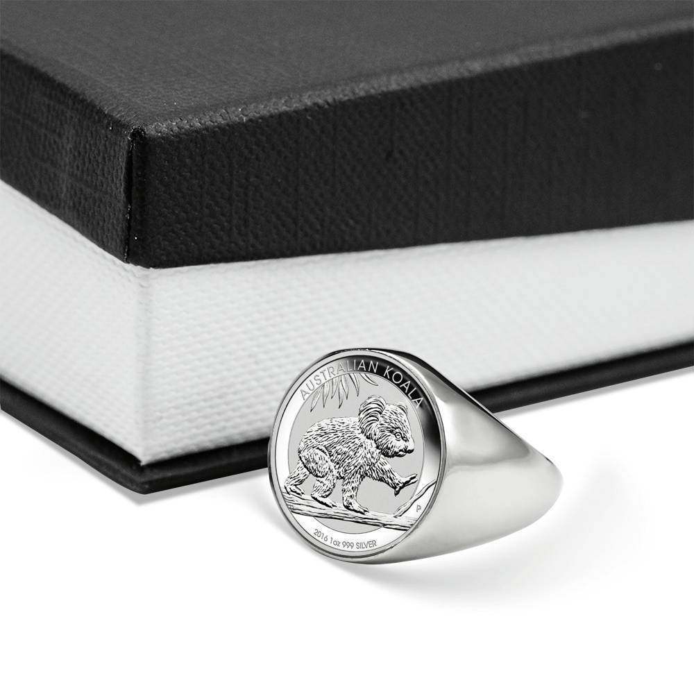 Koala Coin Ring Australia K5-RINGS-HP Arts-Stainless Steel Signet Ring-Vibe Cosy™