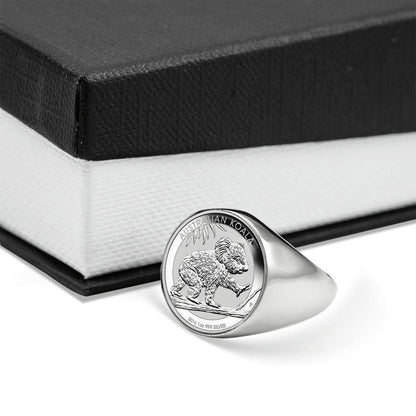 Koala Coin Ring Australia K5-RINGS-HP Arts-Stainless Steel Signet Ring-Vibe Cosy™