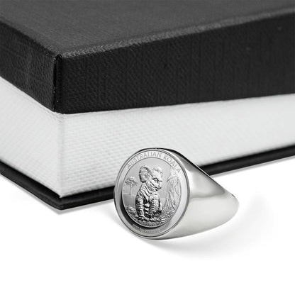 Koala Coin Ring Australia 06 K5-RINGS-HP Arts-Stainless Steel Signet Ring-Vibe Cosy™